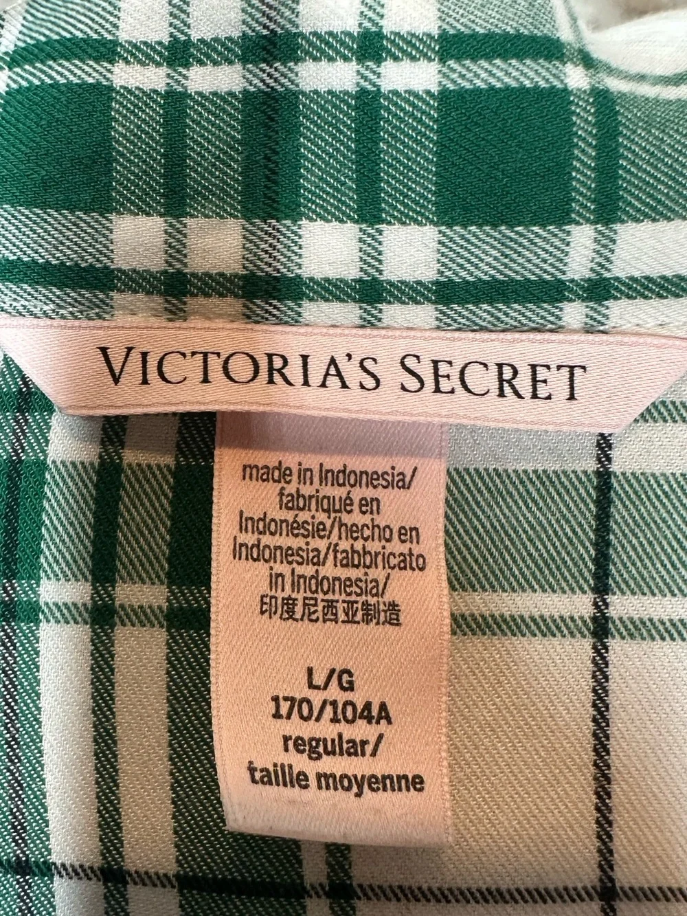 VICTORIA'S SECRET Women's Large Flannel Long Pajama Set Mix Match Plaid